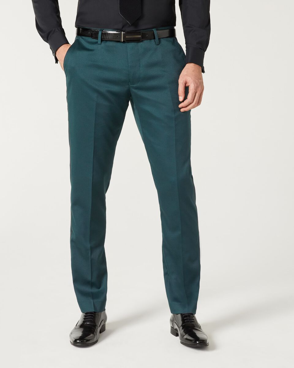 Mens Teal Tailored Suit Pant